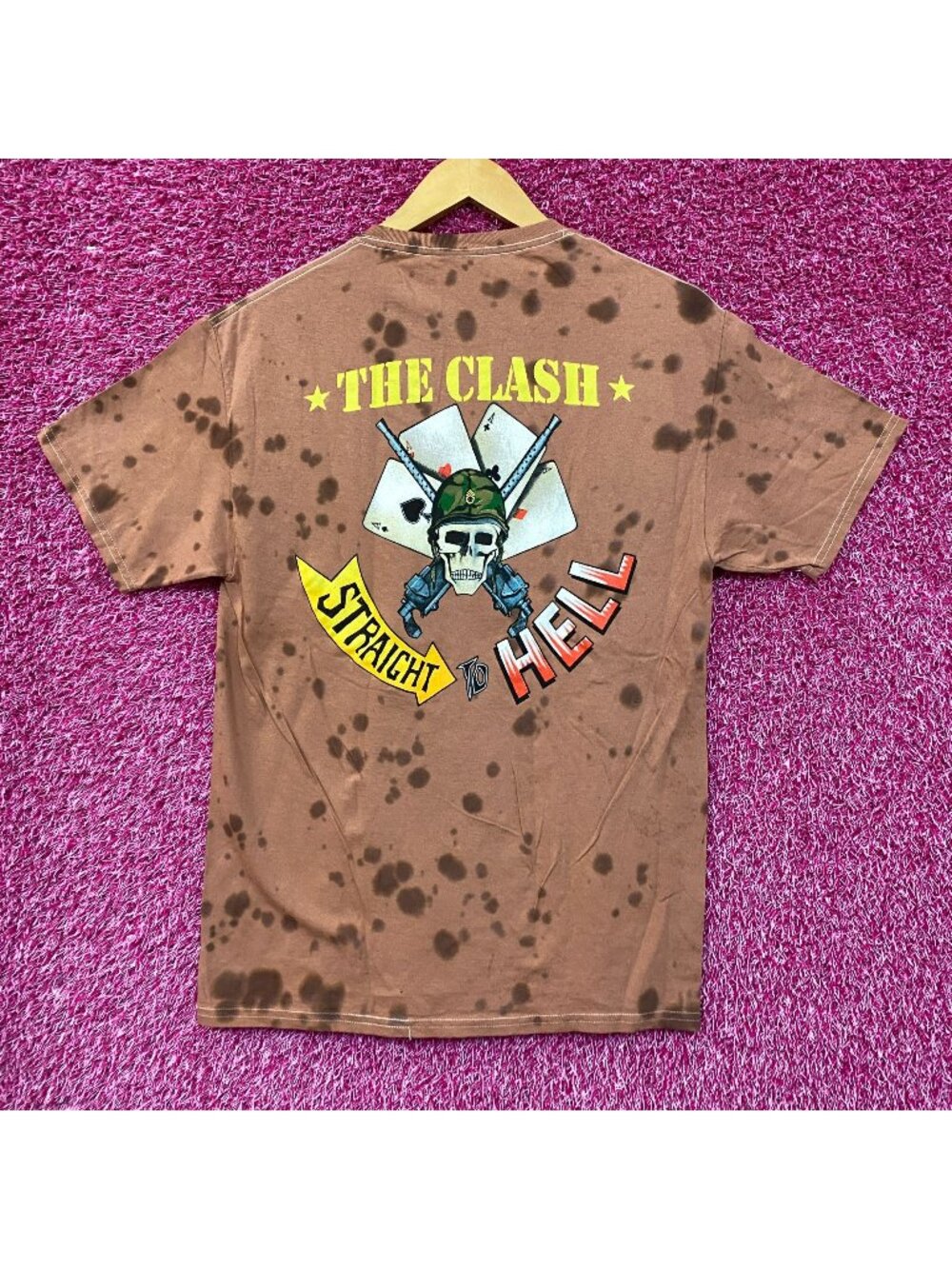 The Clash Straight To Hell Splater dye tshirt size Small